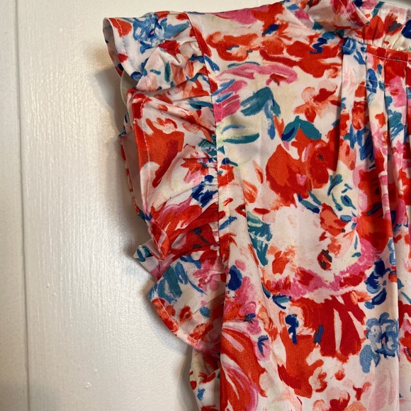 High Neck Floral Ruffle Shirt - Picture 3 of 7